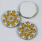 18mm White and Gold Round Intaglio #XS6-I-General Bead