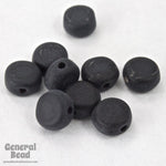4mm Matte Black Coin Bead (50 Pcs) #3382-General Bead