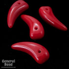 12mm Opaque Red Curved Drop (20 Pcs) #4692-General Bead