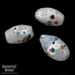 11mm Handmade White Opal/Silver Bead (6 Pcs) #3388-General Bead