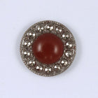 12mm Round Silver Edged Deep Red Cabochon #XS9-C-General Bead