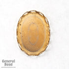 13mm x 18mm Raw Brass Lace Edge Cabochon Setting (2 Pcs) #3411-General Bead