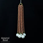 2 1/2 Inch Copper Chain Tassel with Pearls-General Bead