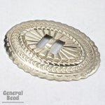 40mm x 50mm Silver Oval Concho (2 Pcs) #3420-General Bead