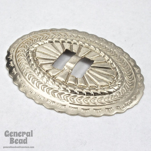 40mm x 50mm Silver Oval Concho (2 Pcs) #3420-General Bead