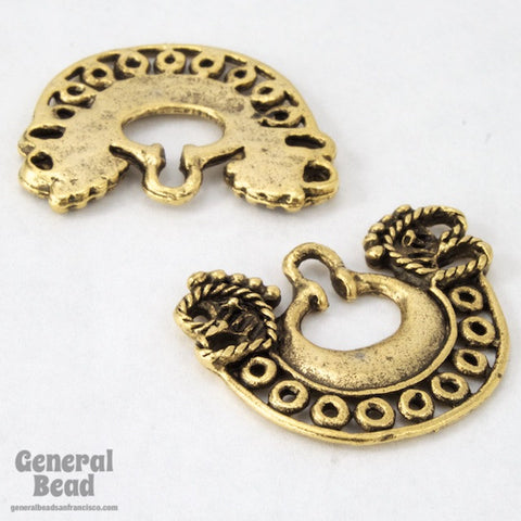 25mm Antique Gold Ethnic Hoop-General Bead