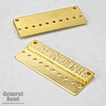 30mm Gold Tone Textured Beadable Pendant Bar-General Bead