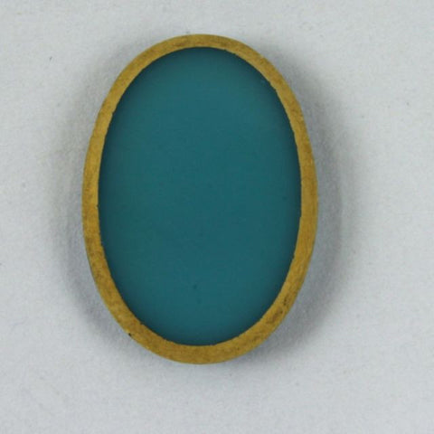 10mm x 14mm Oval Gold Edged Turquoise #XS6-G-General Bead