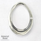 28mm x 38mm Silver Lucite Oval Hoop (4 Pcs) #3465-General Bead