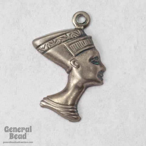 12mm Antique Silver Nefertiti Head Pair (4 Pcs) #3481-General Bead