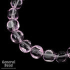 6mm Transparent Rose Beveled Cube Bead Strand-General Bead