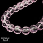 6mm Transparent Rose Beveled Cube Bead Strand-General Bead