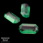4mm x 8mm Emerald Glass Baguette (6 Pcs) #3495-General Bead