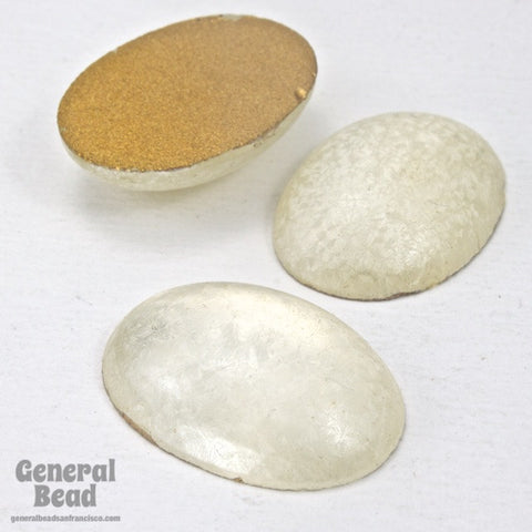 18mm x 25mm Frosted Off White Oval Cabochon #3508-General Bead