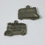 19mm Cast Pewter NYC Double Decker Bus-General Bead