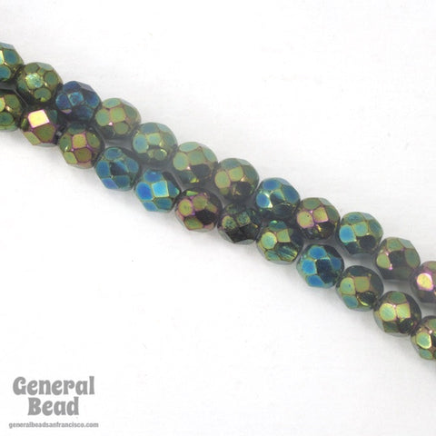 5mm Green Iris Fire Polished Bead-General Bead