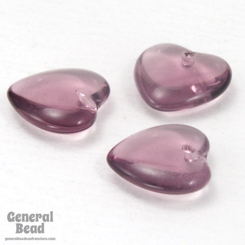 10mm Amethyst Heart Pendant (6 Pcs) #3516-General Bead