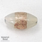 10mm x 15mm White Opal/Gold Oval Bead (4 Pcs) #3517-General Bead