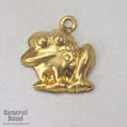 10mm Brass Silly Frog Charm (2 Pcs) #3519-General Bead