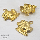 10mm Brass Silly Frog Charm (2 Pcs) #3519-General Bead