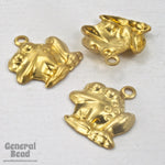 10mm Brass Silly Frog Charm (2 Pcs) #3519-General Bead