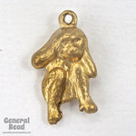 20mm Raw Brass Hear-No-Evil Monkey Charm (2 Pcs) #3522-General Bead