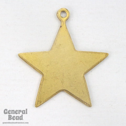 20mm Raw Brass Flat Star Charm (8 Pcs) #3523-General Bead