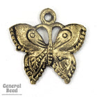 15mm x 20mm Antique Brass Butterfly Charm (2 Pcs) #3525-General Bead