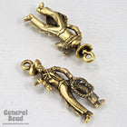 10mm x 25mm Antique Gold Cowboy Charm (4 Pcs) #3526-General Bead