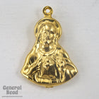 24mm Double-sided Gold Jesus with Sacred Heart #3529-General Bead
