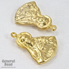 24mm Double-sided Gold Jesus with Sacred Heart #3529-General Bead