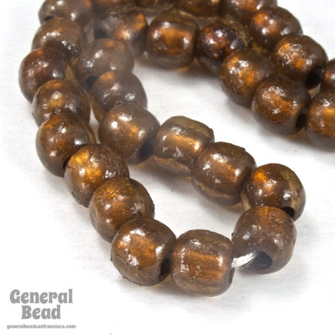 6mm Bronze Glow Resin Drum Bead-General Bead