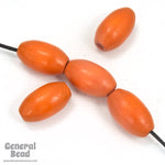 10mm x 18mm Orange Oval Wood Bead-General Bead