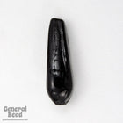 10mm x 25mm Jet Black Four Sided Glass Teardrop (6 Pcs) #3566-General Bead