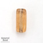 6mm x 15mm Rose Peach Oblong Glass Bead (25 Pcs) #3567-General Bead