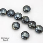 7mm x 12mm Jet Black Luster Glass Cushion Bead (12 Pcs) #3572-General Bead
