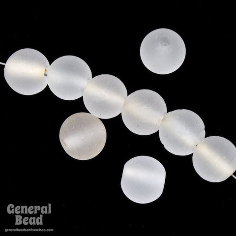 10mm Matte Crystal Round Glass Bead (6 Pcs) #3573-General Bead