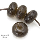 16mm x 27mm Jet Black Glass Rondelle (6 Pcs) #3578-General Bead