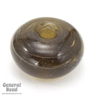 16mm x 27mm Jet Black Glass Rondelle (6 Pcs) #3578-General Bead