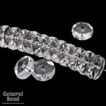 4mm x 10mm Clear Glass Faceted Rondelle (12 Pcs) #3588-General Bead