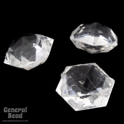 15mm Clear Lucite Faceted Hexagon Pendant (2 Pcs) 3595-General Bead