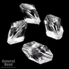 9mm x 15mm Vintage Clear Lucite Twisted Diamond Bead-General Bead