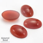 9mm x 14mm Carnelian Oval Glass Cabochon (2 Pcs) #3603-General Bead