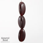 7mm x 17mm Vintage Garnet Lucite Three Sided Oval Bead-General Bead