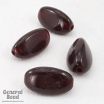 7mm x 17mm Vintage Garnet Lucite Three Sided Oval Bead-General Bead