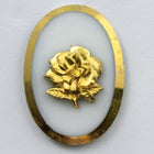 25mm Gold Rose White Cabochon #XS22-A-General Bead