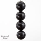 12mm Vintage Opaque Black Lucite Round Bead-General Bead