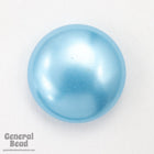 18mm Sky Blue Pearl Low Dome Cabochon-General Bead