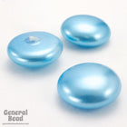 18mm Sky Blue Pearl Low Dome Cabochon-General Bead