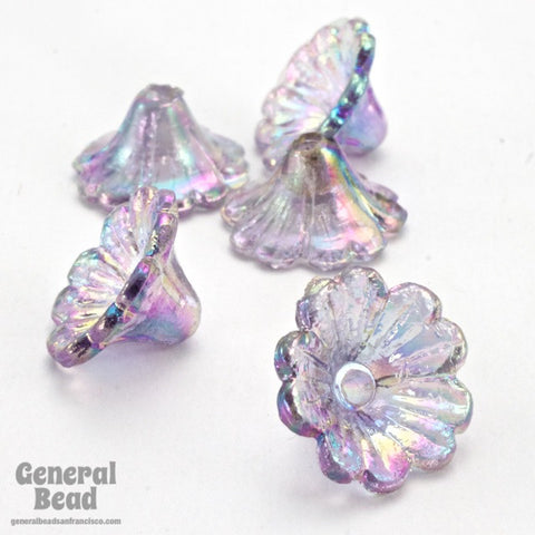 12mm Lavender AB Bell Flower (12 Pcs) #3630-General Bead